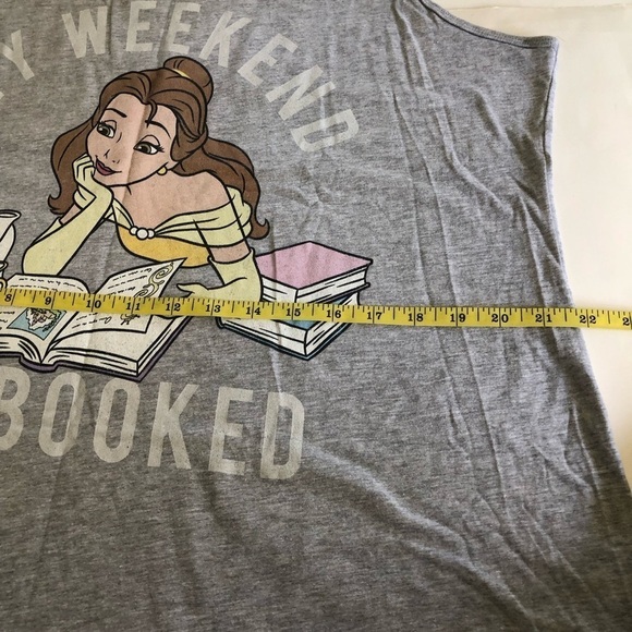 Disney Women’s Bell Graphic Print My Weekend Is Booked Cotton Tank Top Size 2XL - Picture 7 of 9